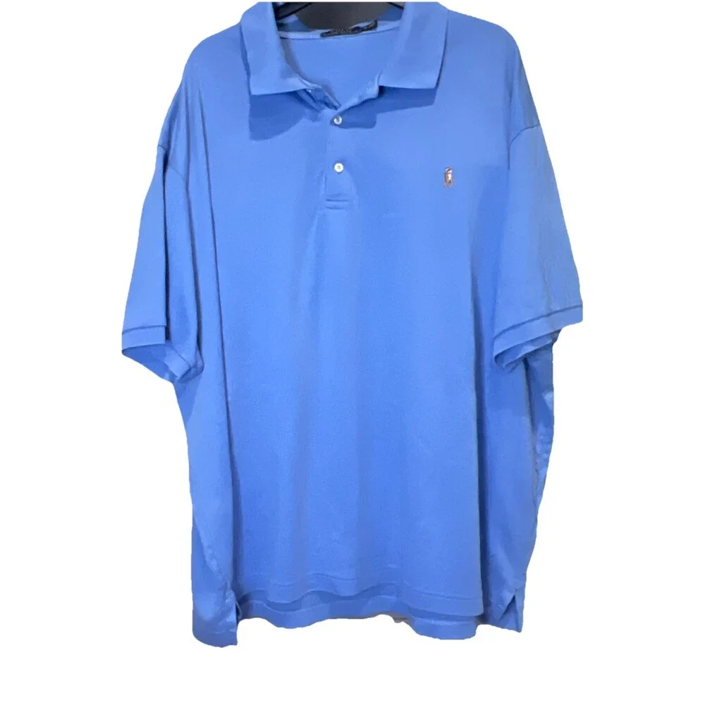 Polo Ralph Lauren Shirt Men 3XB Blue Short Sleeve Big Preppy Casual Golf